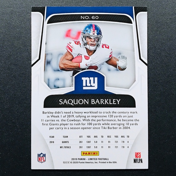 Saquon Barkley - 2019 Limited #60 - Picture 2 of 2